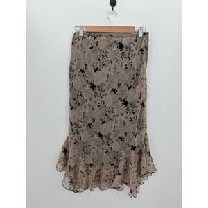 B. Moss Y2K Midi Skirt Some 6 Floral Fairy Ruffle Whimsigoth Grunge Dainty